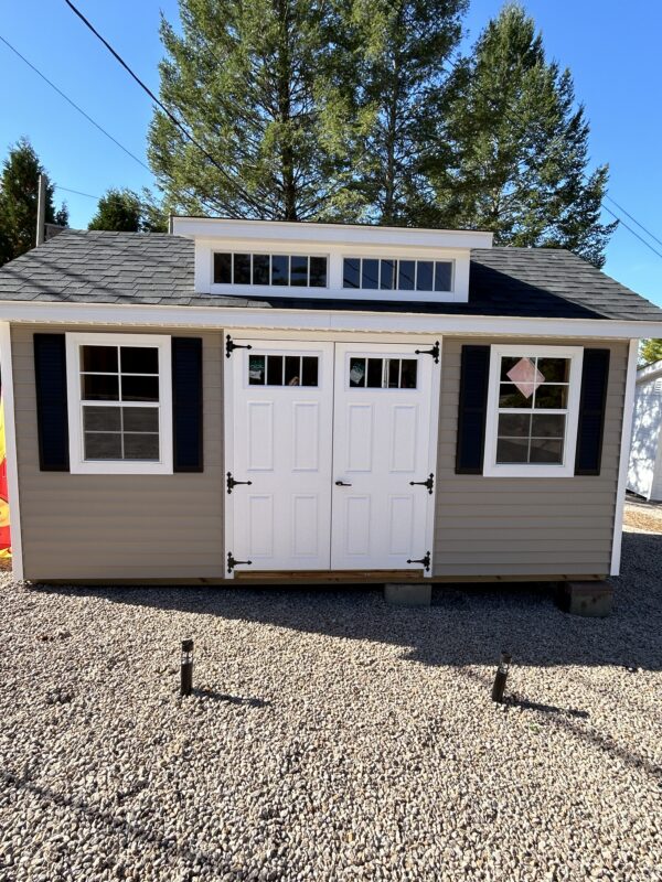 10x16 Studio Dormer Vinyl Shed